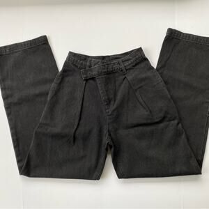 GREY‎ LAB All Wrapped Up Jeans Size 24 Pleat Tuck Crossover Straight Leg Denim